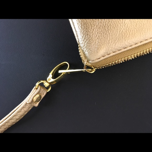 Gold Faux Leather Wristlet - Picture 5 of 5